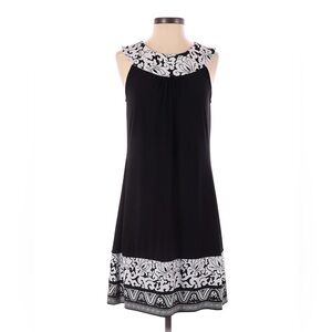White House Black Market Black and White Patterned Mini Dress